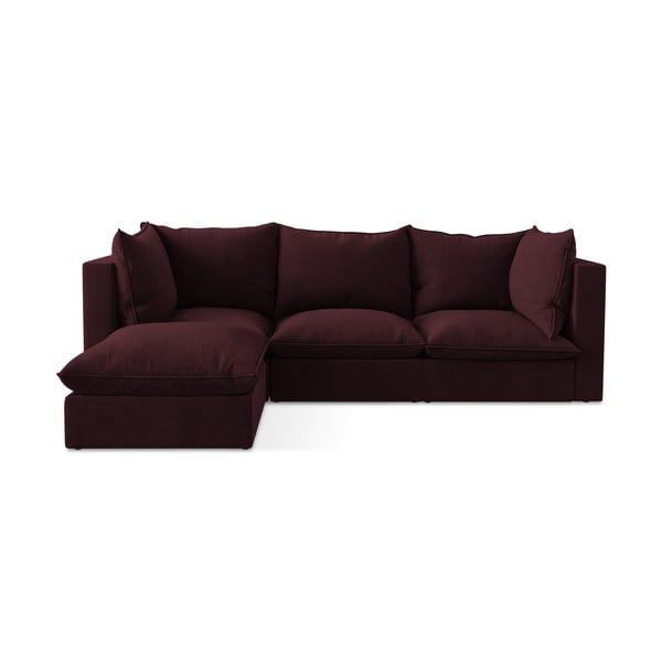 Divano angolare burgundy (con penisola a sinistra/con chaise lounge) Manao – Makamii