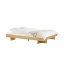 Letto matrimoniale di colore naturale con effetto rovere in MDF senza testiera con rete inclusa 180x200 cm Kito – noo.ma