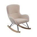 Poltrona per bambini a dondolo beige con rivestimento in bouclé Rocky – Vipack