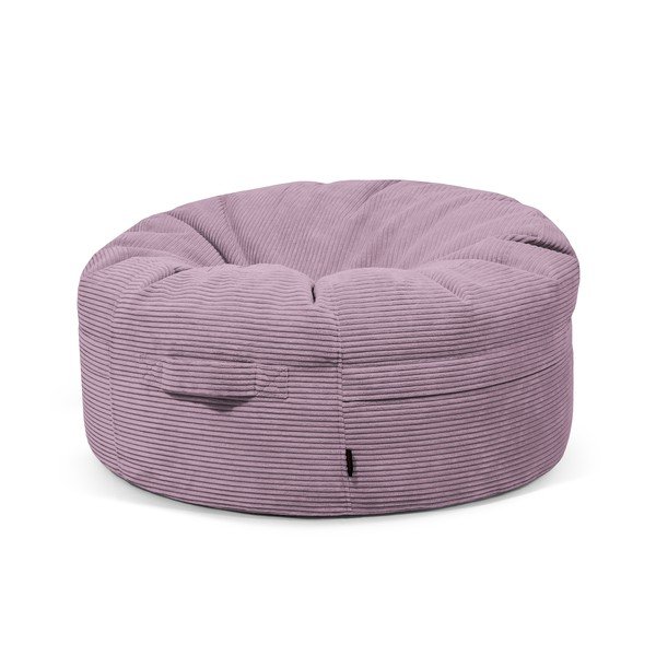 Puof a sacco viola con rivestimento in velluto a coste Roll 105 – SLOWDOWN