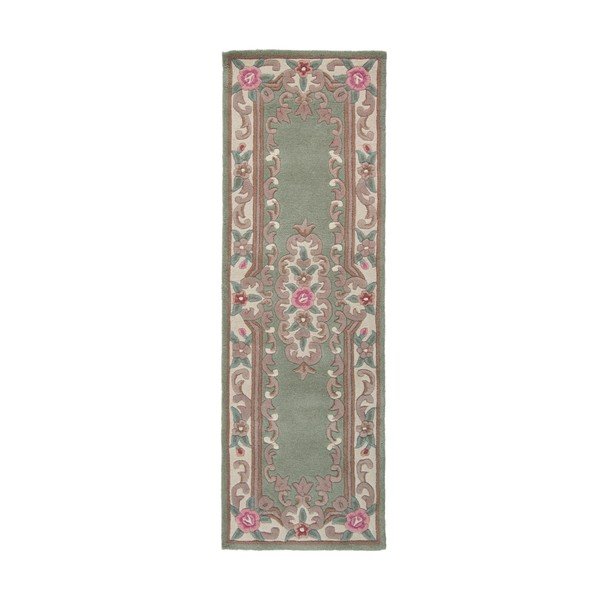Tappeto verde in lana 67x210 cm Aubusson - Flair Rugs