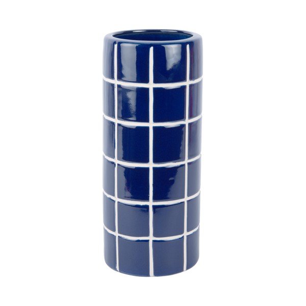 Vaso blu in ceramica (altezza totale 30 cm) Retro Tiles – PT LIVING