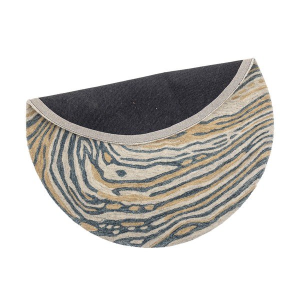 Tappeto rotondo in lana blu-marrone ø 120 cm Tiger - Bloomingville-image-3