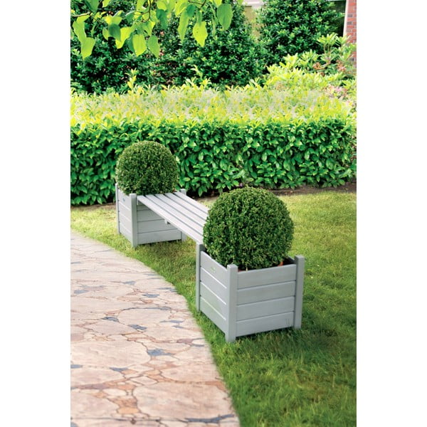 Panchina da giardino in legno grigio - Esschert Design-image-1