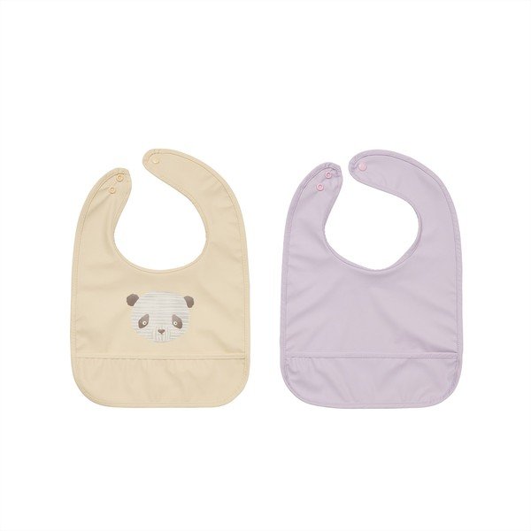 Set di bavaglini giallo chiaro/viola 2 pz Lun Lun Panda – OYOY Mini