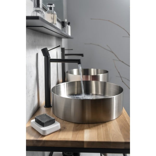 Rubinetto per lavandino in nero opaco verticale Solaris – Sapho-image-3