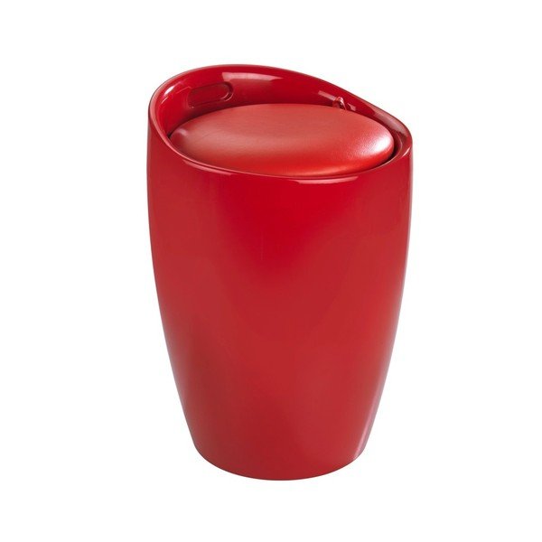 Cesto portabiancheria e sgabello rosso in uno , 20 l Candy - Wenko-image-1