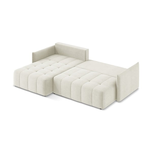 Divano angolare beige allungabile/con contenitore (con penisola a sinistra/con chaise lounge) Moku – Makamii-image-4