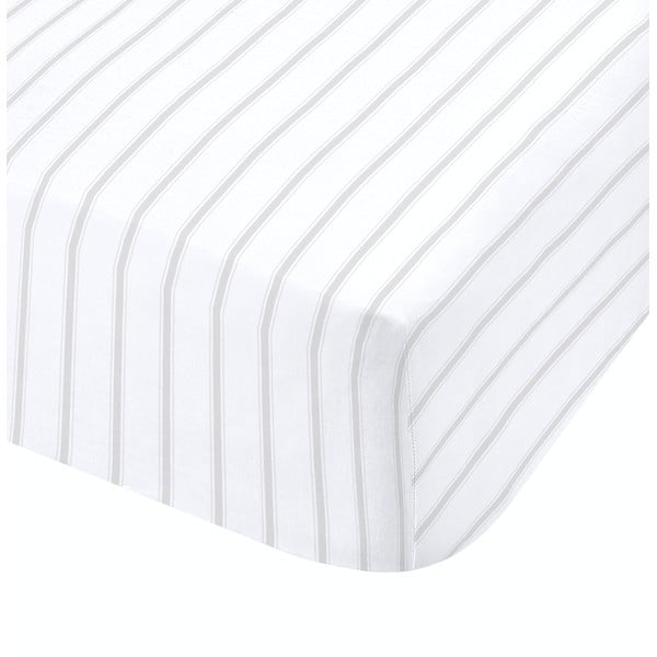 Foglio Ticking bianco e grigio, 135 x 190 cm Stripe - Catherine Lansfield