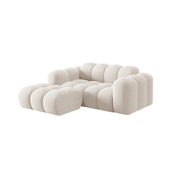 Divano angolare color crema (con penisola a sinistra/con chaise lounge) con rivestimento in ciniglia Treno – Cosmopolitan Design-image-1