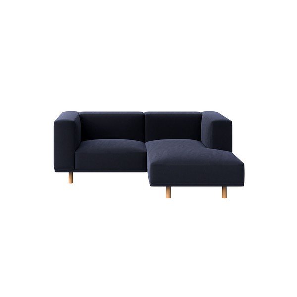 Divano angolare in velluto blu scuro (angolo destro) Kukumo - Ame Yens-image-2