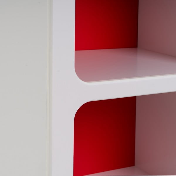 Libreria rossa e bianca 76x70 cm - Casa Selección-image-1