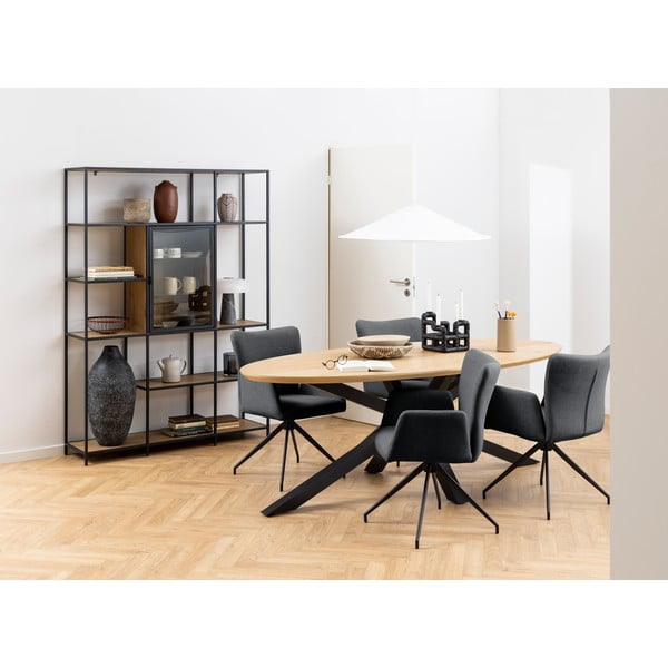 Set di sedie da pranzo grigio scuro in imbottito con braccioli 2 pz Laura – Actona-image-1