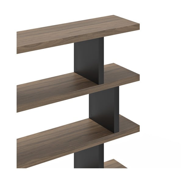 Libreria marrone-nera in noce 163x172 cm Step - TemaHome-image-3