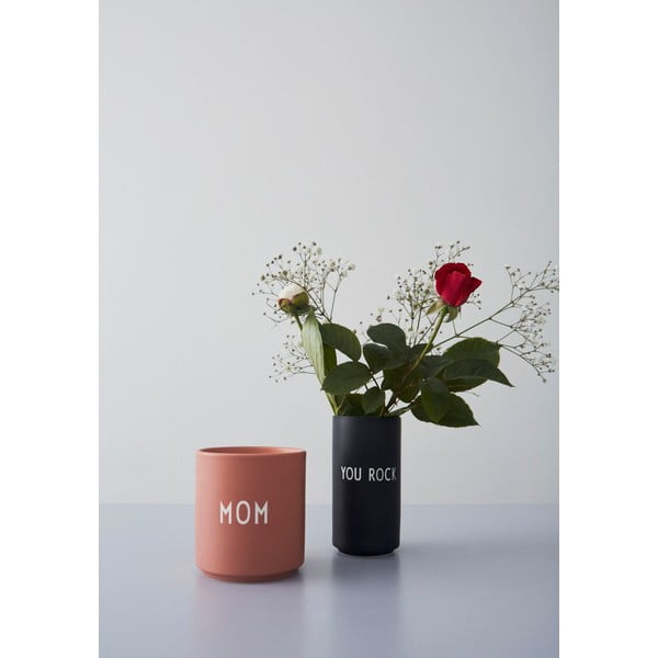 Tazza in porcellana rosa e beige 300 ml Mom - Design Letters-image-1
