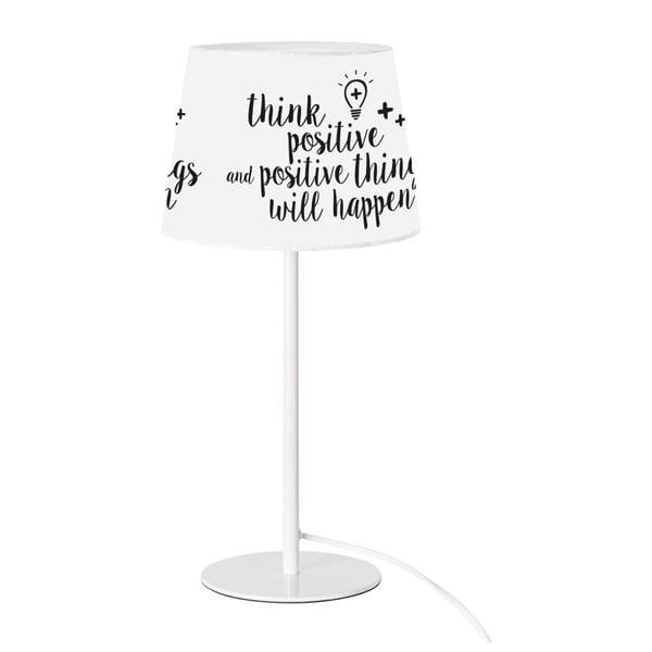 Lampada da tavolo in bianco e nero Positive Think Positive - SULION