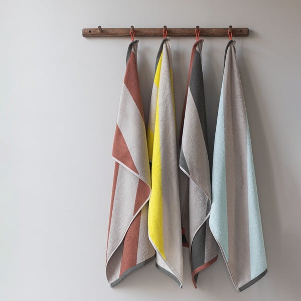 Asciugamano giallo in spugna in cotone organico 70x133 cm Diagonal - Mette Ditmer Denmark-image-2