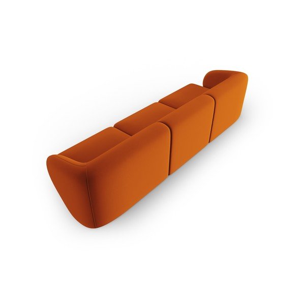 Divano color terracotta con rivestimento in velluto 266 cm Paolo – Milo Casa-image-3