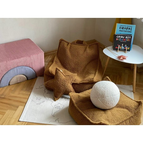 Cuscino per divano da bambini color crema con rivestimento in bouclé Ball – Wigiwama-image-2