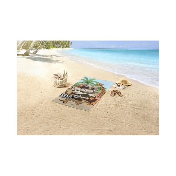Telo mare con stampa Jeep Jungle, 75 x 150 cm - Good Morning-image-1