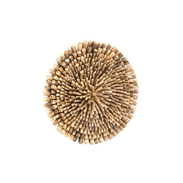 Decorazione da parete in teak Bee, ⌀ 70 cm Teak - WOOX LIVING-image-2