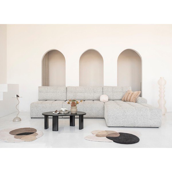 Divano angolare componibile beige allungabile/con contenitore (con penisola a destra) Lulu – Miuform-image-1