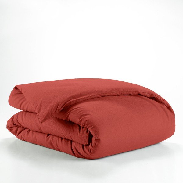 Copripiumino color mattone in cotone per letto singolo 140x200 cm Lina – douceur d'intérieur