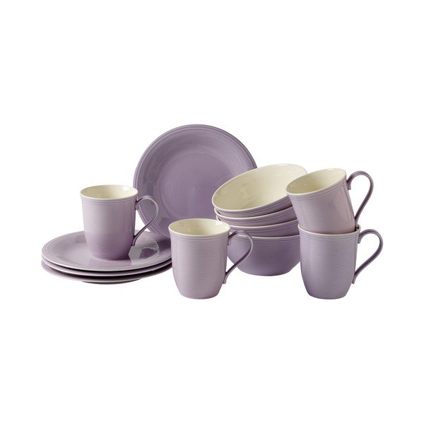 12dílný fialový set nádobí na snídani Like by Villeroy & Boch Group