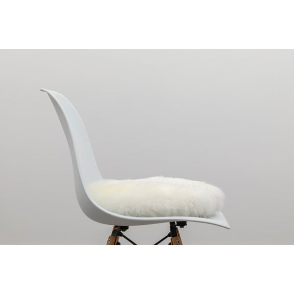 Divano rotondo in pelle di pecora bianca, ⌀ 40 cm - Native Natural-image-2