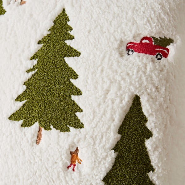 Cuscino decorativo con motivo natalizio in bouclé 45x45 cm Christmas Tree - Catherine Lansfield-image-2
