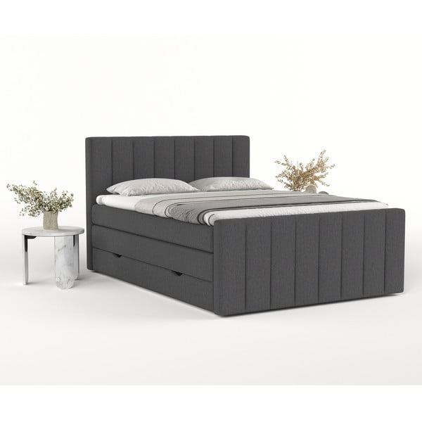 Letto boxspring grigio con contenitore 180x200 cm Ruby - Maison de Rêve-image-4