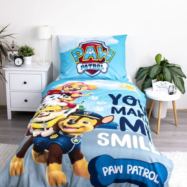 Biancheria da letto per bambini con effetto fosforescente in cotone per letto singolo 140x200 cm Paw Patrol – Jerry Fabrics-image-2