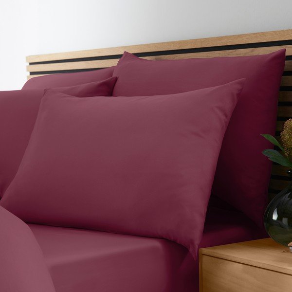 Set copripiumino e federa burgundy per letto singolo 135x200 cm So Soft Non Iron – Catherine Lansfield-image-3