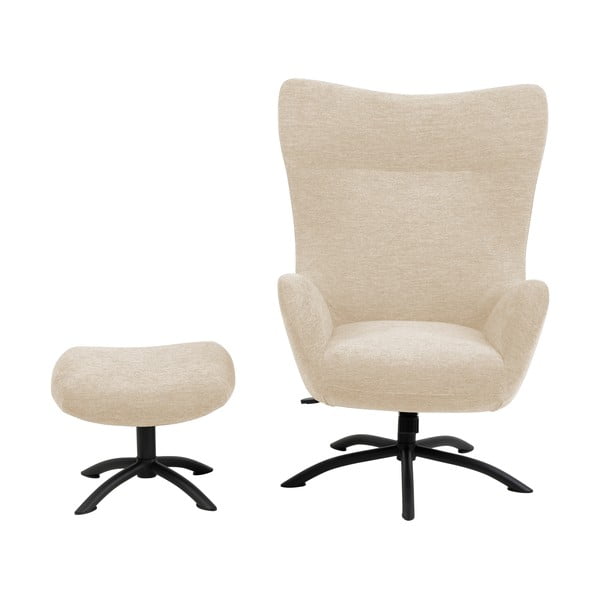 Set di orecchie e poggiapiedi bianco e crema Talgarth - Actona-image-2