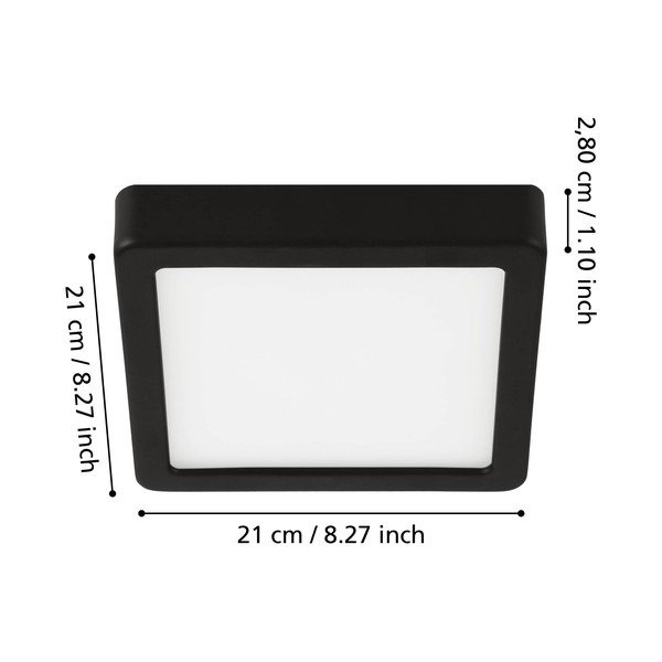 Plafoniera LED nera 21x21 cm FUEVA 5 – EGLO-image-3