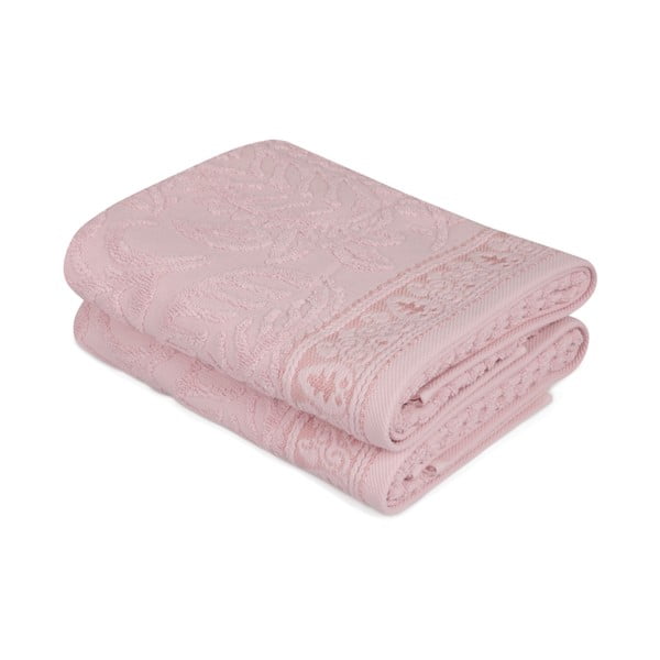 Set di 2 asciugamani in cotone rosa Catherine, 50 x 90 cm - Soft Kiss