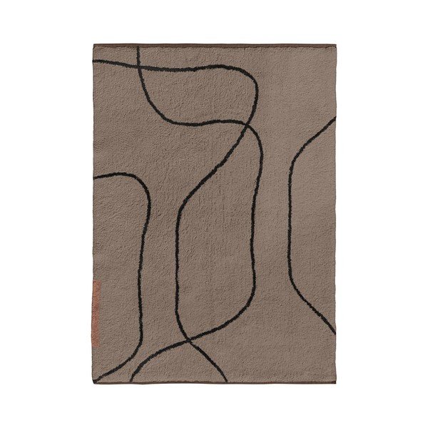 Tappeto marrone in cotone lavabile 100x140 cm Shadow – Mette Ditmer Denmark