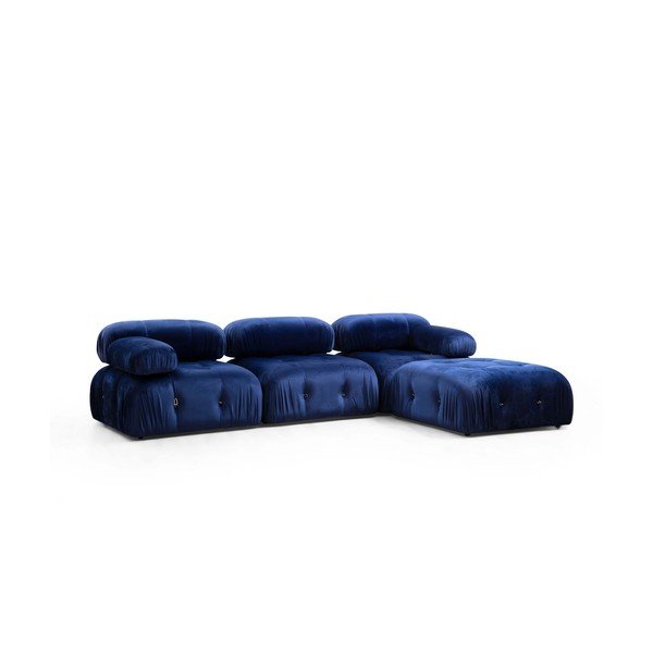 Sgabello in velluto blu scuro Bubble - Artie-image-2