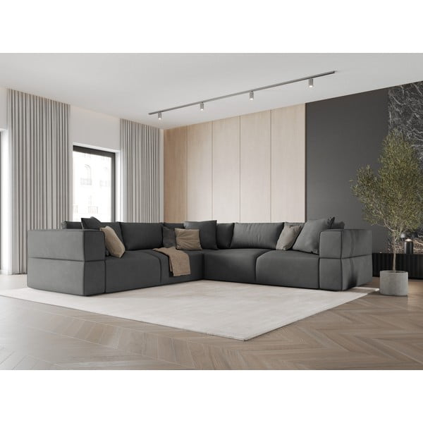 Divano angolare variabile grigio scuro Esther - Milo Casa-image-1