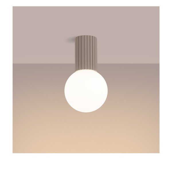 Plafoniera grigio tortora con paralume in vetro ø 12 cm Orbital – Sollux-image-3