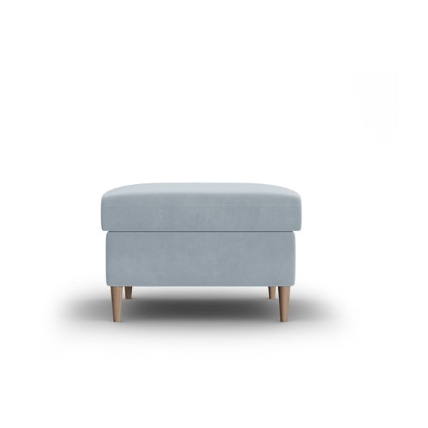Poggiapiedi azzurro con rivestimento in velluto Kyoto – Cosmopolitan Design
