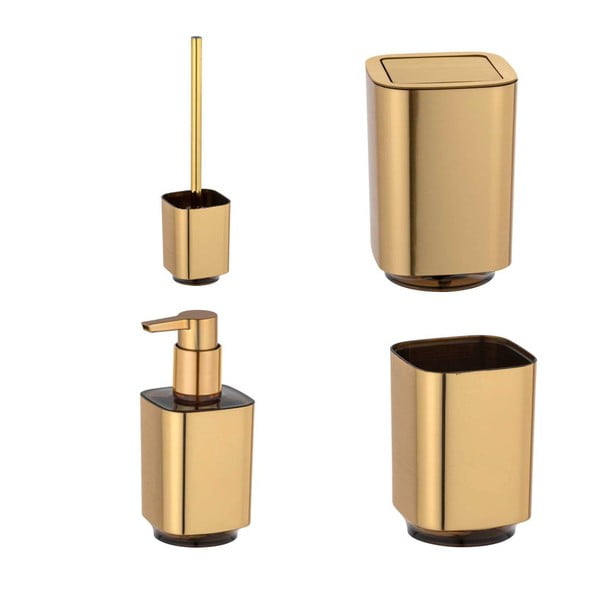Set di accessori da bagno dorato in plastica Auron - Wenko