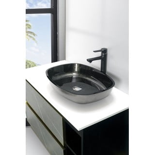 Lavabo color petrolio in vetro 54x39,5 cm Kvaore – Sapho