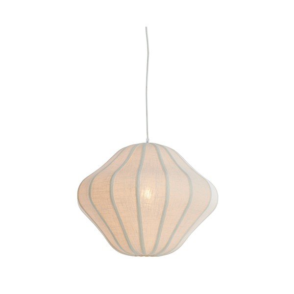 Lampadario color crema con paralume in tessuto ø 10 cm Sukau – Light & Living-image-2