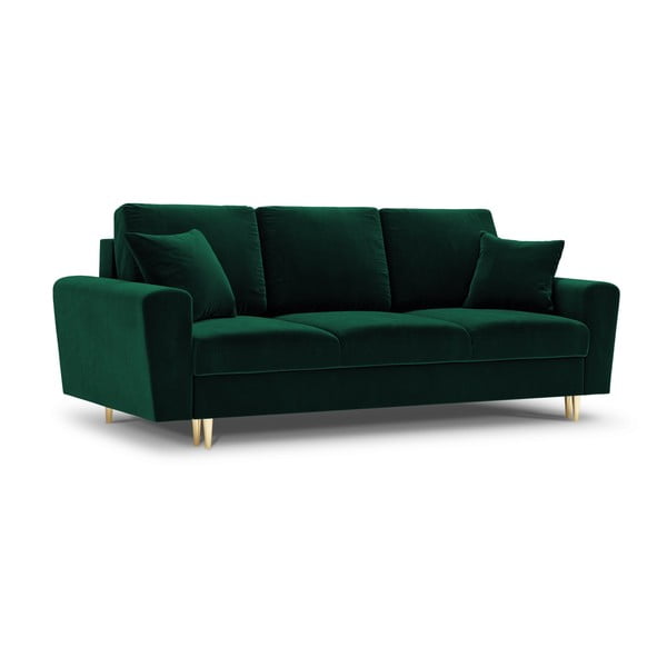 Divano verde allungabile e con contenitore con rivestimento in velluto 235 cm Kyoto – Cosmopolitan Design-image-1