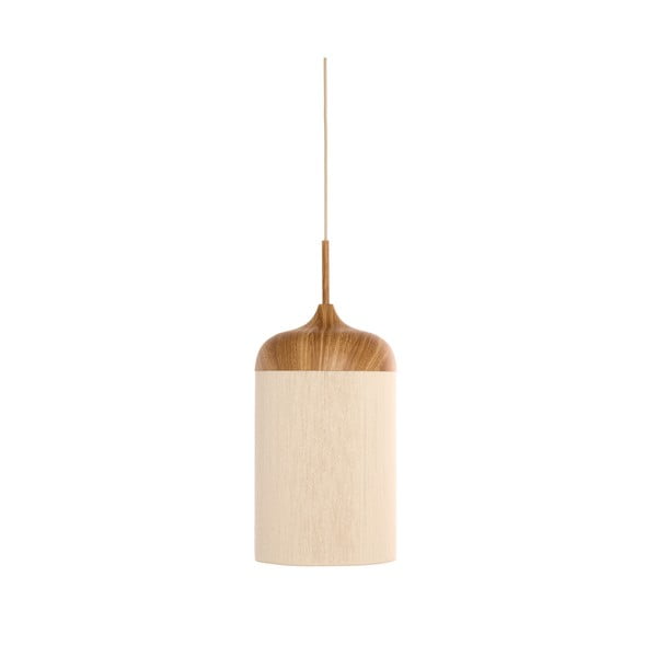 Lampadario in colore naturale con paralume in tessuto ø 16 cm Dania - Light & Living