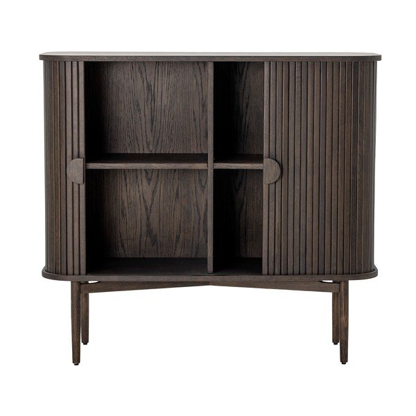 Cassettiera bassa marrone in rovere con ante scorrevoli 110x100 cm Valencia - Bloomingville-image-2