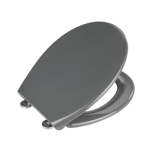 Sedile per wc grigio scuro con chiusura facilitata , 44,5 x 37,5 cm Samos - Wenko-image-2