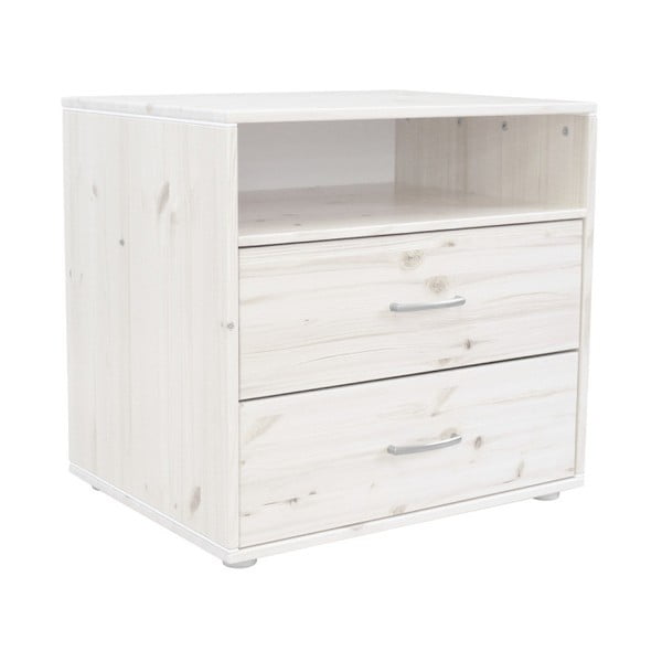 Cassettiera per bambini bianca con 2 cassetti in legno di pino Classic - Flexa