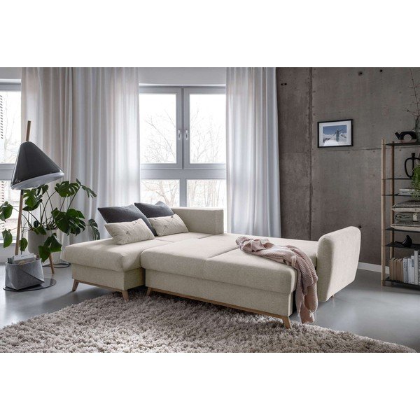 Divano letto angolare beige, angolo sinistro Scandic Lagom - Miuform-image-4